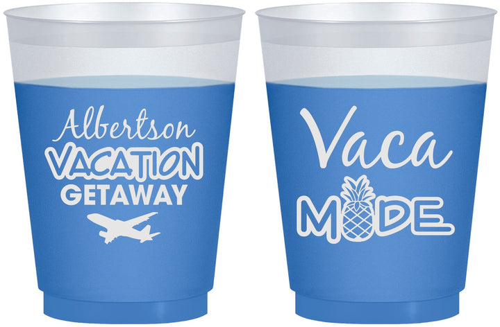 Custom Family Vacation 16 oz Color Changing Frosted Cups - Vacay Vibes Trip | 180055
