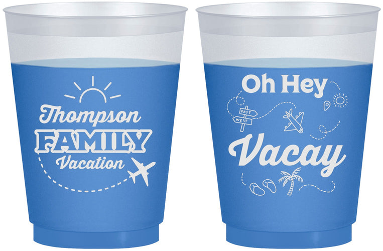 Custom Family Vacation 16 oz Color Changing Frosted Cups - Beach | 180056