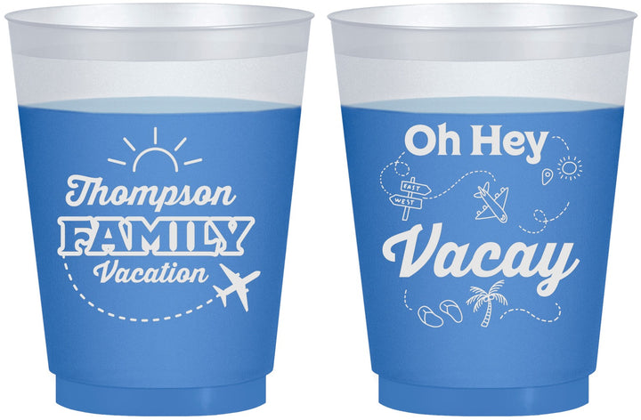 Custom Family Vacation 16 oz Color Changing Frosted Cups - Beach | 180056