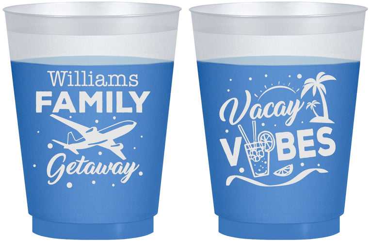 Custom Family Vacation 16 oz Color Changing Frosted Cups - Life Is Good At The Beach | 180058