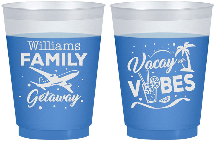 Custom Family Vacation 16 oz Color Changing Frosted Cups - Life Is Good At The Beach | 180058