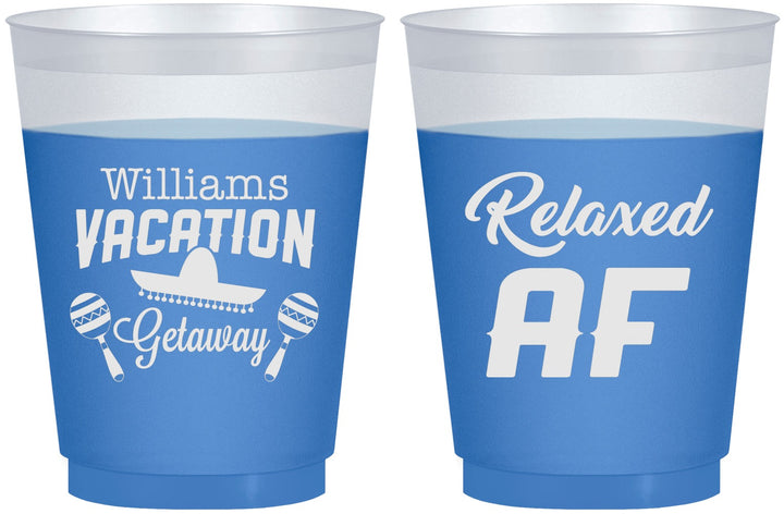 Custom Family Vacation 16 oz Color Changing Frosted Cups - Beach | 180059
