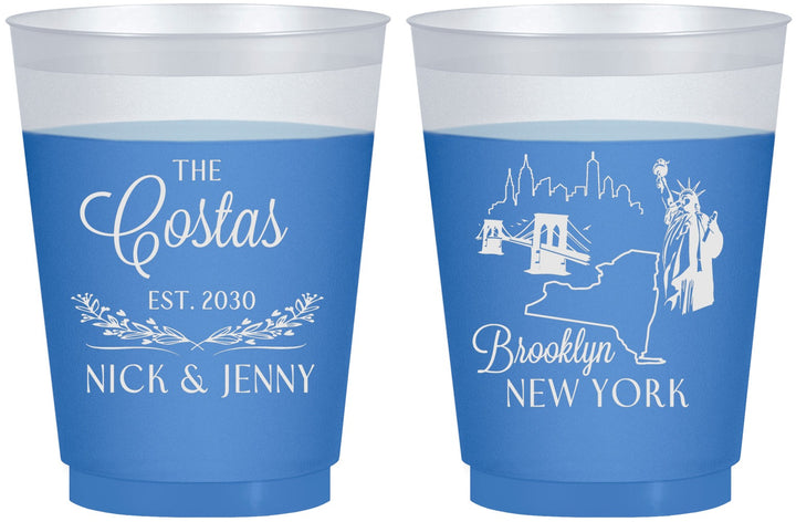 Custom Wedding 16 oz Color Changing Frosted Cups - New  York | 181
