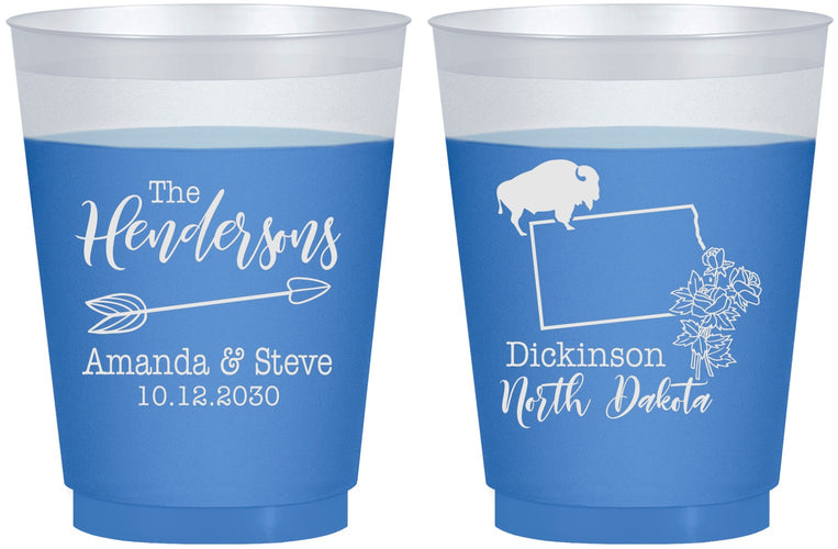 Custom Wedding 16 oz Color Changing Frosted Cups - North Dakota | 183