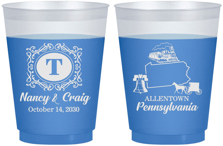 Custom Wedding 16 oz Color Changing Frosted Cups - Pennsylvania | 187