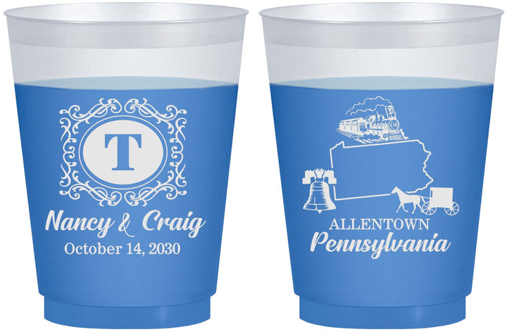 Custom Wedding 16 oz Color Changing Frosted Cups - Pennsylvania | 187