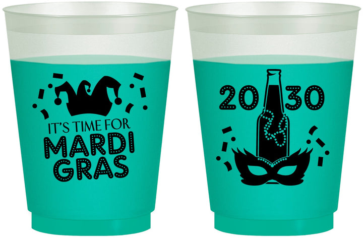 Custom Mardi Gras 16 oz Color Changing Frosted Cups - New Orleans | 190003