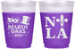 Custom Mardi Gras 16 oz Color Changing Frosted Cups - Nola Fleur De Lis | 190014