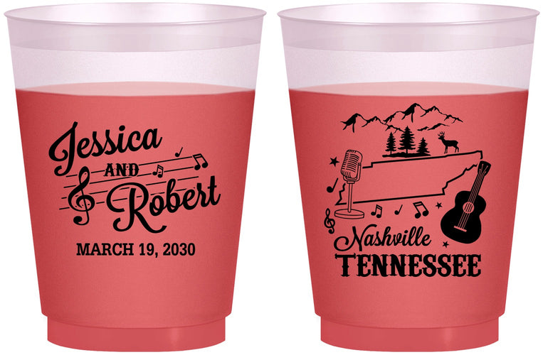 Custom Wedding 16 oz Color Changing Frosted Cups - Tennessee | 191