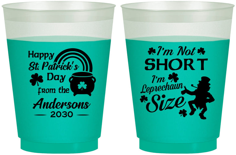 Custom St Patricks Day 16 oz Color Changing Frosted Cups - Leprechaun | 200001