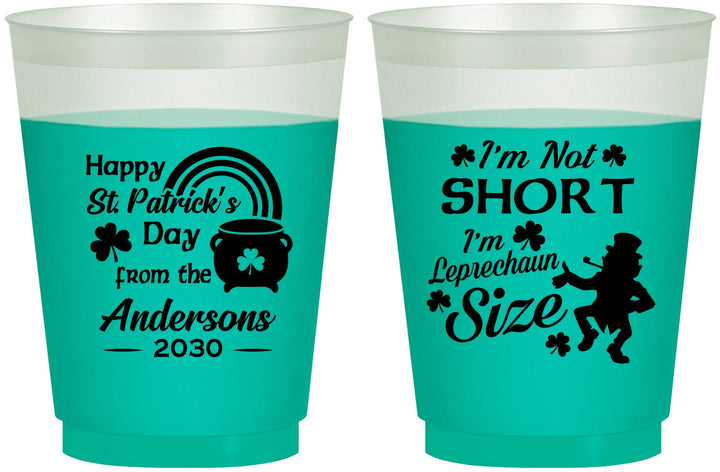 Custom St Patricks Day 16 oz Color Changing Frosted Cups - Leprechaun | 200001