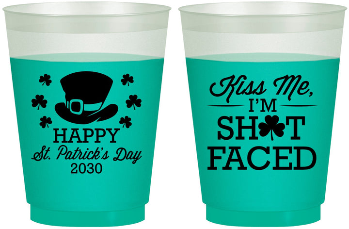 Custom St Patricks Day 16 oz Color Changing Frosted Cups - Leprechaun | 200009