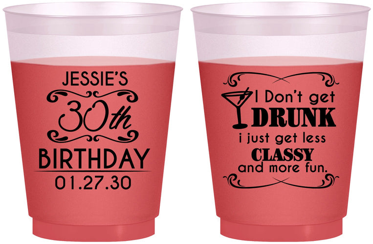 Custom Birthday 16 oz Color Changing Frosted Cups - Dirty 30 | 20011