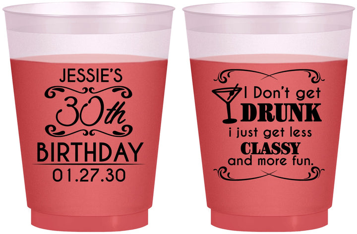 Custom Birthday 16 oz Color Changing Frosted Cups - Dirty 30 | 20011