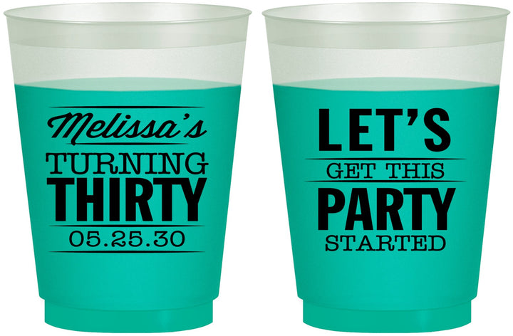 Custom Birthday 16 oz Color Changing Frosted Cups - 30th | 20017