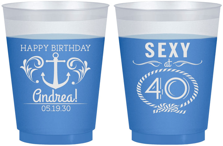 Custom Birthday 16 oz Color Changing Frosted Cups - Sexy At 40 | 20027
