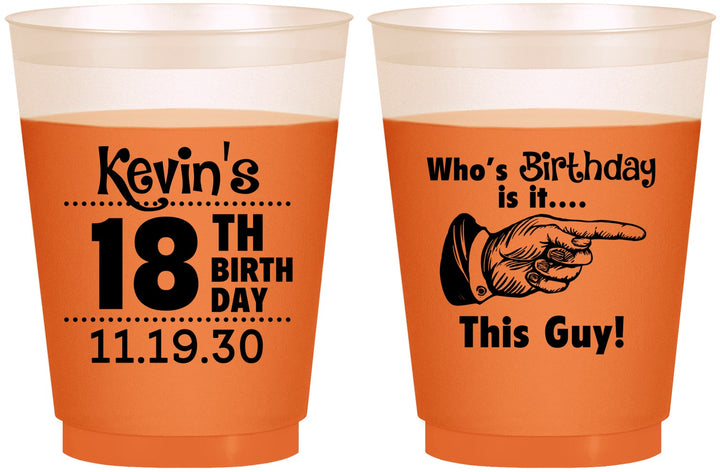 Custom Birthday 16 oz Color Changing Frosted Cups - 18th | 20046
