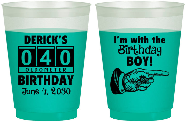 Custom Birthday 16 oz Color Changing Frosted Cups - 40th | 20047