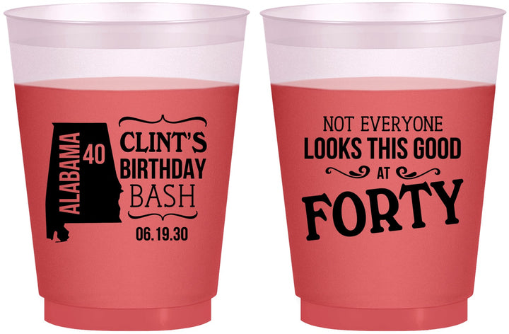 Custom Birthday 16 oz Color Changing Frosted Cups - 40th | 20050