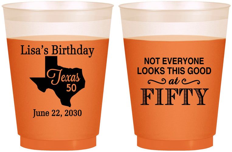 Custom Birthday 16 oz Color Changing Frosted Cups - 50th | 20051