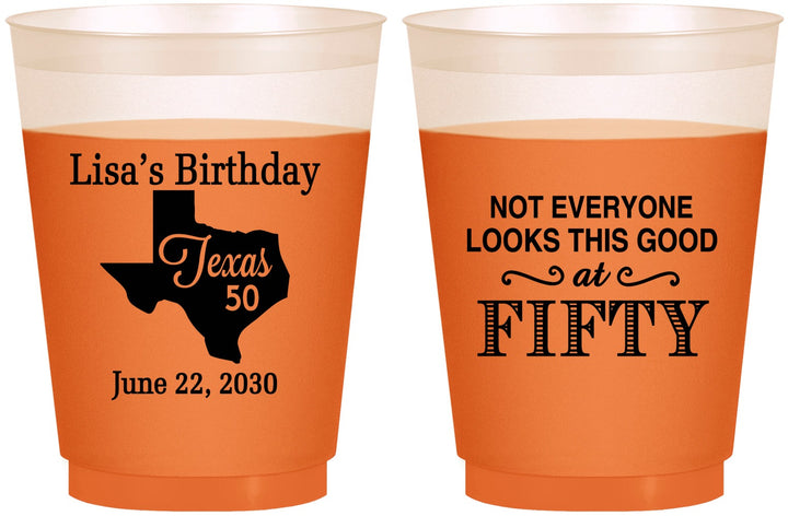 Custom Birthday 16 oz Color Changing Frosted Cups - 50th | 20051