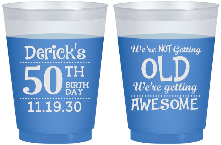 Custom Birthday 16 oz Color Changing Frosted Cups - 50th | 20052