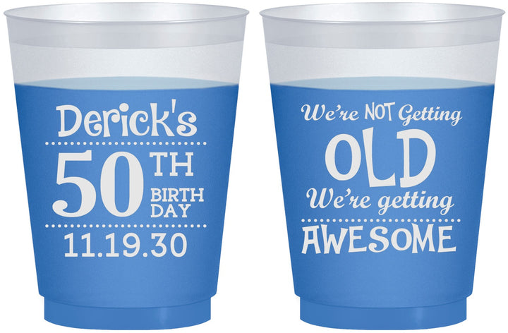 Custom Birthday 16 oz Color Changing Frosted Cups - 50th | 20052