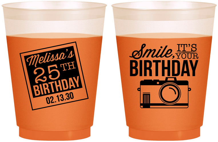 Custom Birthday 16 oz Color Changing Frosted Cups - 25th | 20053