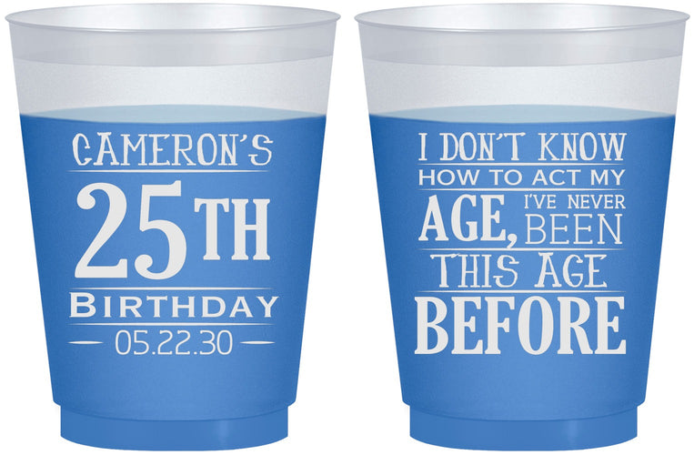 Custom Birthday 16 oz Color Changing Frosted Cups - 25th | 20054