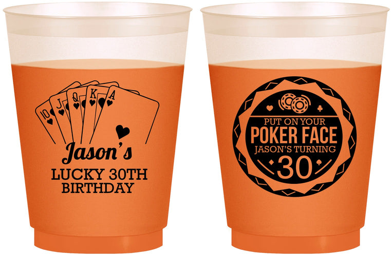 Custom Birthday 16 oz Color Changing Frosted Cups - 30th Las Vegas | 20060
