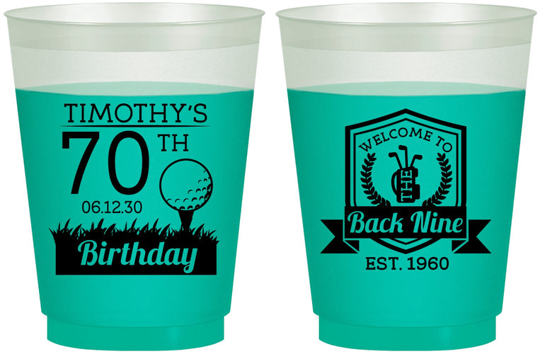 Custom Birthday 16 oz Color Changing Frosted Cups - 70th Golf | 20061