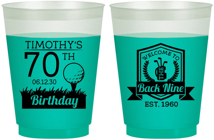 Custom Birthday 16 oz Color Changing Frosted Cups - 70th Golf | 20061