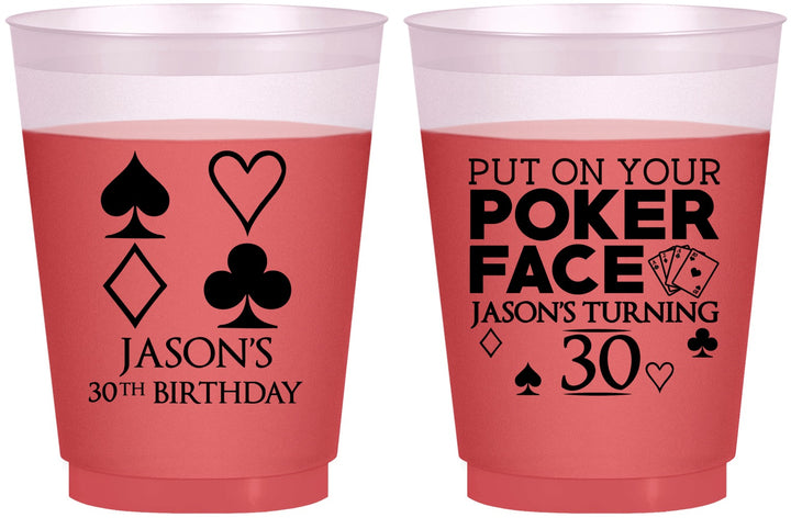Custom Birthday 16 oz Color Changing Frosted Cups - 30th Las Vegas | 20062