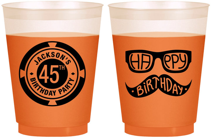 Custom Birthday 16 oz Color Changing Frosted Cups - 45th Las Vegas | 20064