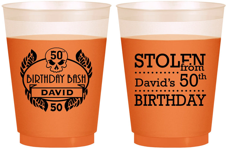 Custom Birthday 16 oz Color Changing Frosted Cups - 50th | 20068