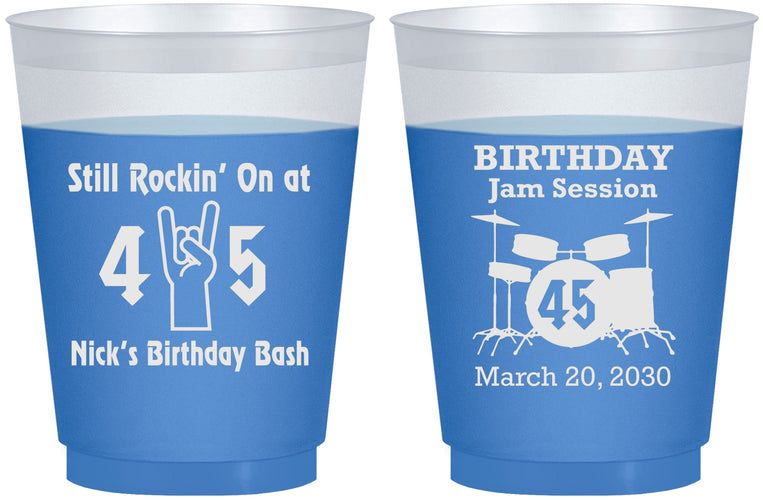 Custom Birthday 16 oz Color Changing Frosted Cups - 45th Jam Session | 20069