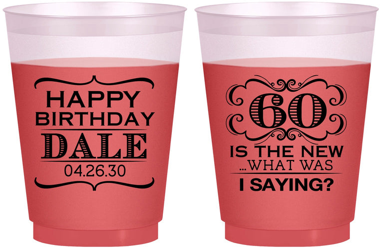 Custom Birthday 16 oz Color Changing Frosted Cups - 60th | 20070