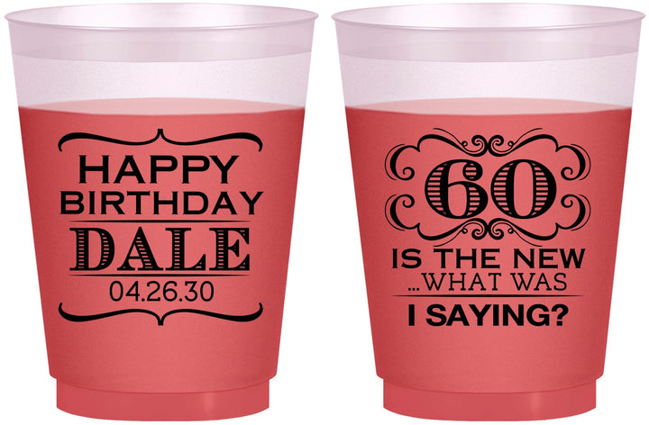 Custom Birthday 16 oz Color Changing Frosted Cups - 60th | 20070