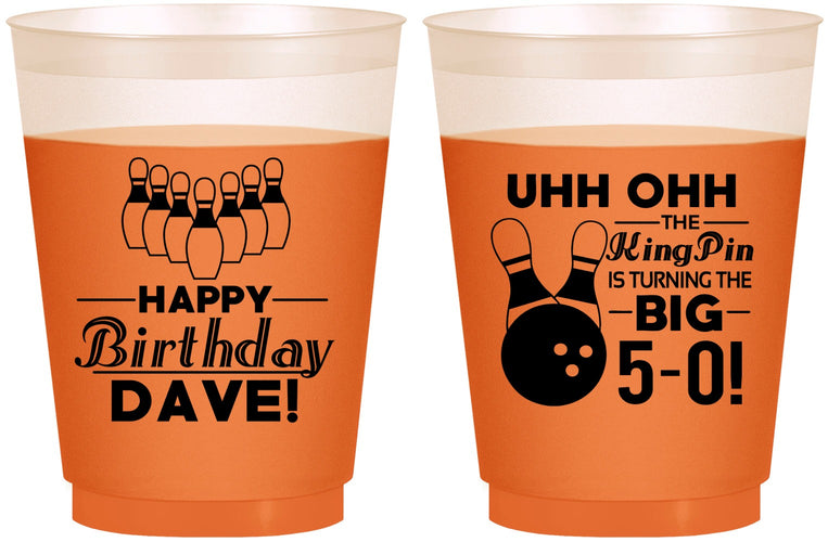 Custom Birthday 16 oz Color Changing Frosted Cups - 50th Bowing | 20071