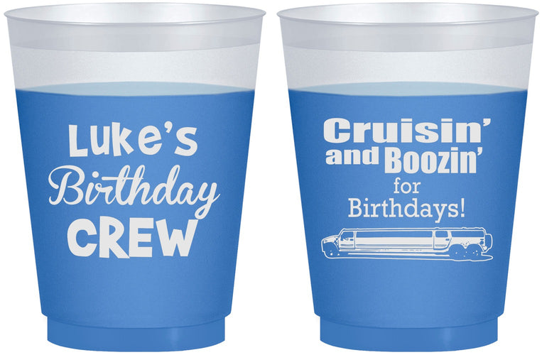 Custom Birthday 16 oz Color Changing Frosted Cups - Crusin Boozin | 20073