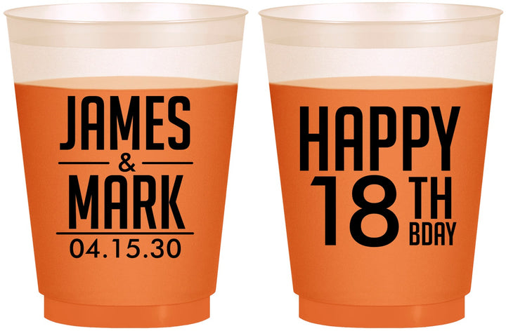 Custom Birthday 16 oz Color Changing Frosted Cups - 18th | 20074