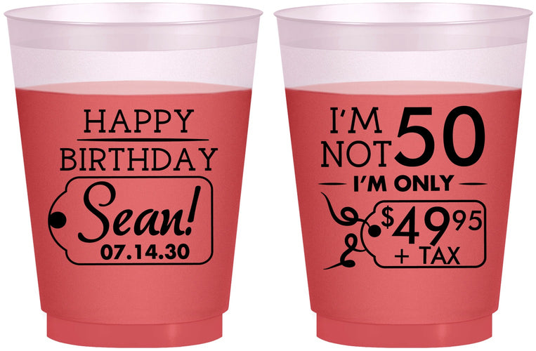 Custom Birthday 16 oz Color Changing Frosted Cups - 50th | 20080