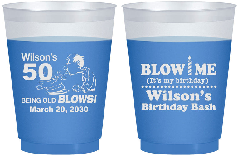 Custom Birthday 16 oz Color Changing Frosted Cups - 50th | 20085