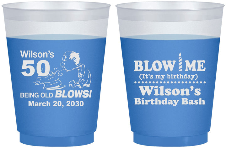 Custom Birthday 16 oz Color Changing Frosted Cups - 50th | 20085