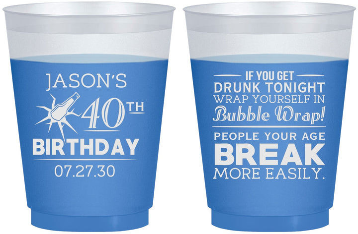 Custom Birthday 16 oz Color Changing Frosted Cups - 40th | 20088