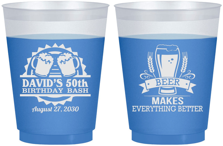 Custom Birthday 16 oz Color Changing Frosted Cups - 50th | 20089