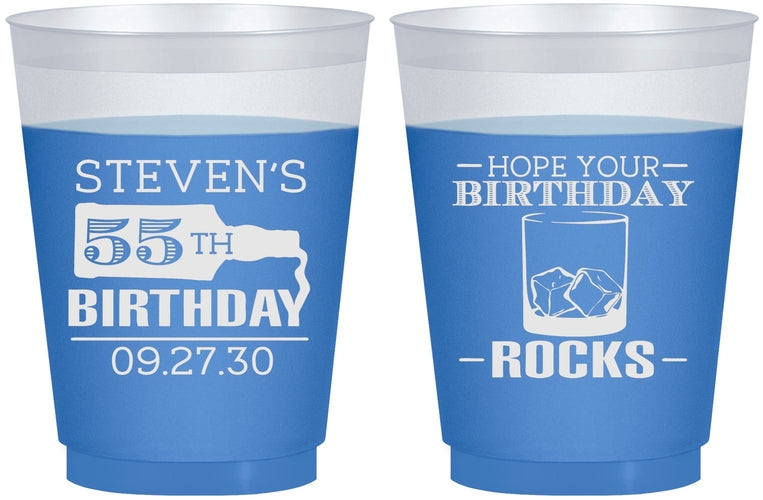 Custom Birthday 16 oz Color Changing Frosted Cups - 55th | 20090