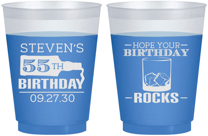 Custom Birthday 16 oz Color Changing Frosted Cups - 55th | 20090