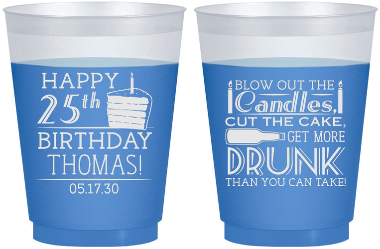 Custom Birthday 16 oz Color Changing Frosted Cups - 25th | 20091