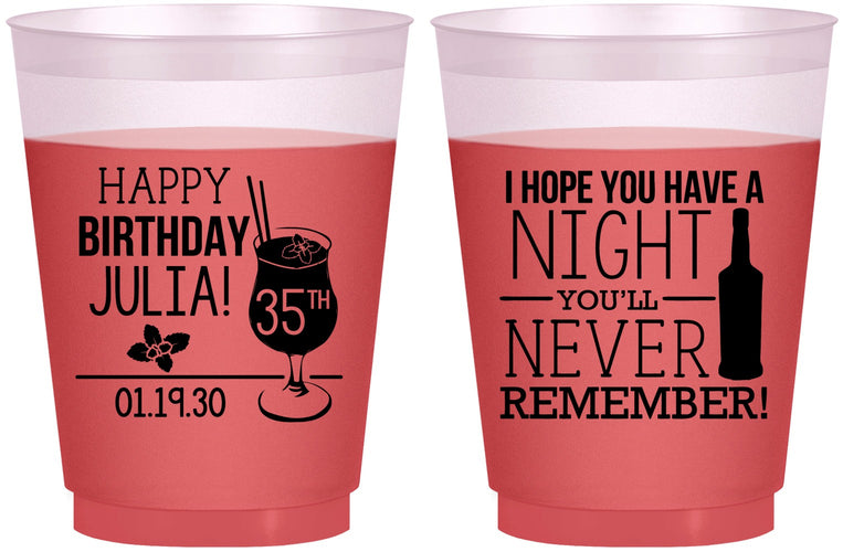 Custom Birthday 16 oz Color Changing Frosted Cups - 35th | 20092